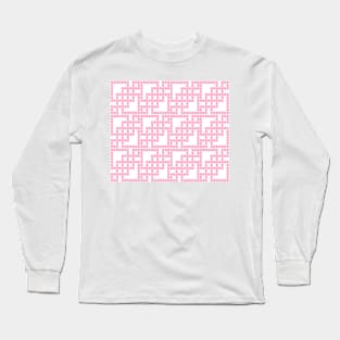 Pink and White Pattern Long Sleeve T-Shirt